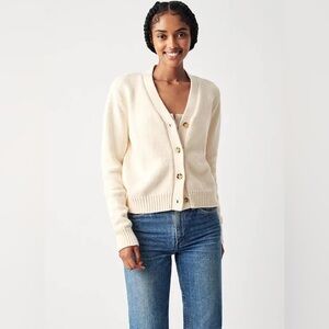 Faherty Cream Cardigan Sweater - Size Small